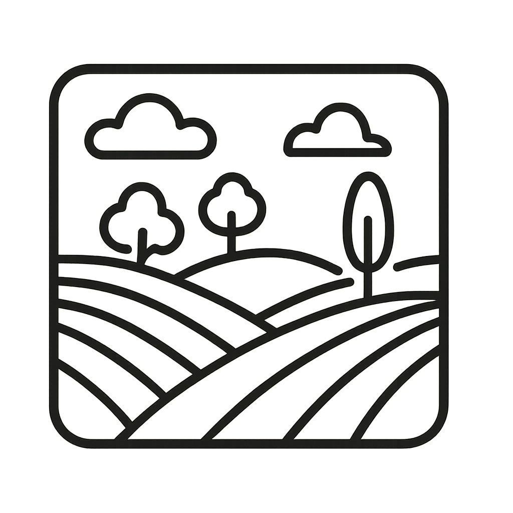 fais  une icon beau payszge noir et blanc 