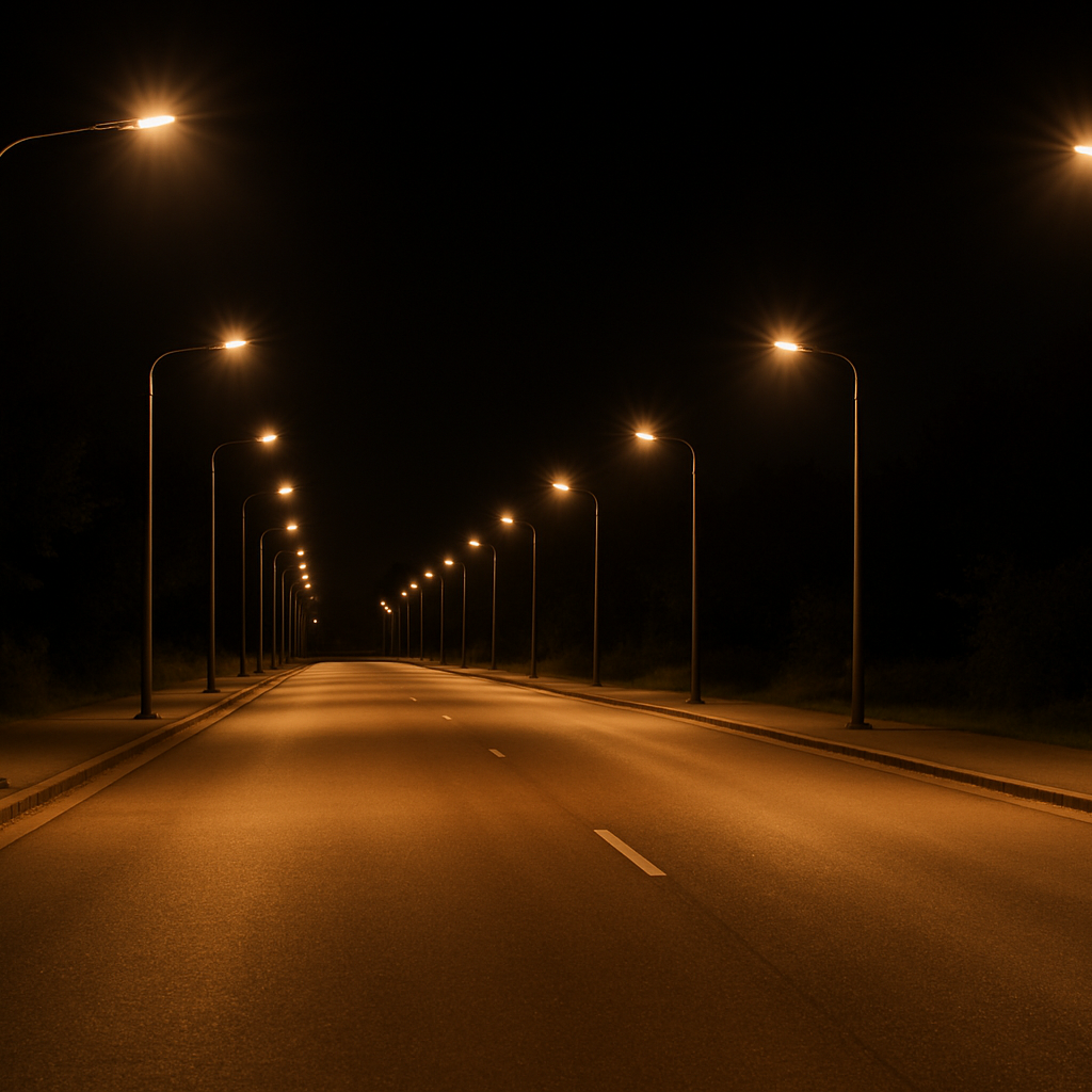 genere une image de led exterieur sur une voirie 