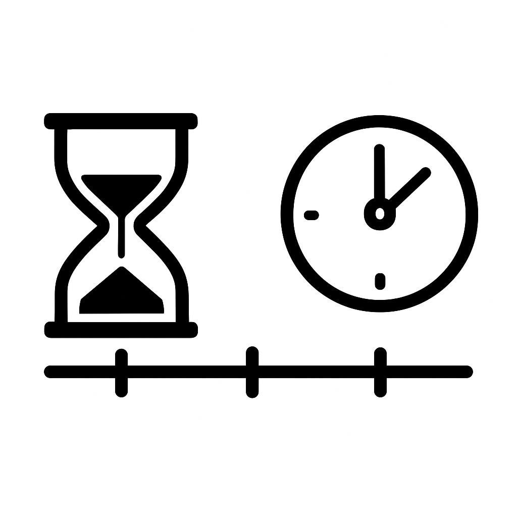 icon durée longue noir et blanc 