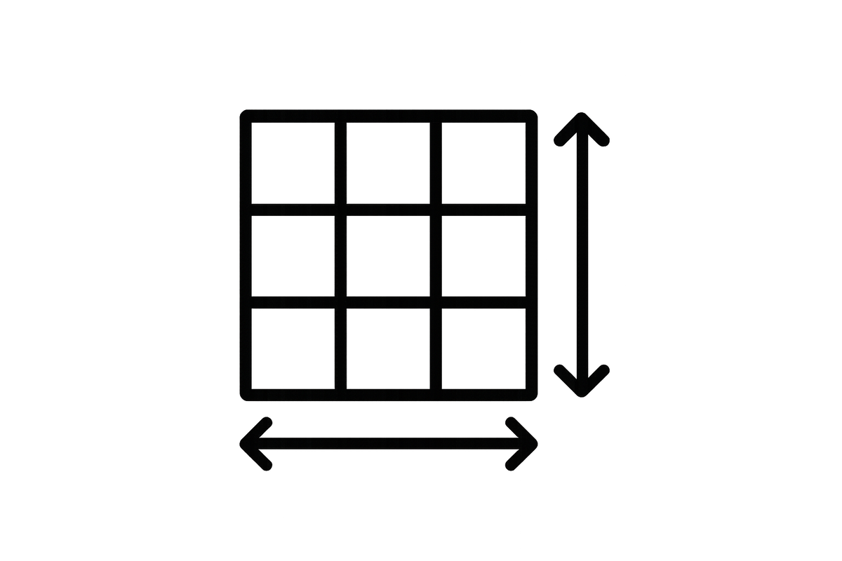 icon noir et blanc surface mesure sans chiffre 